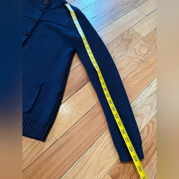 Lands End Drifter Button Cardigan Navy Blue Sweater Anchor Button Women’s Size S - Picture 9 of 15